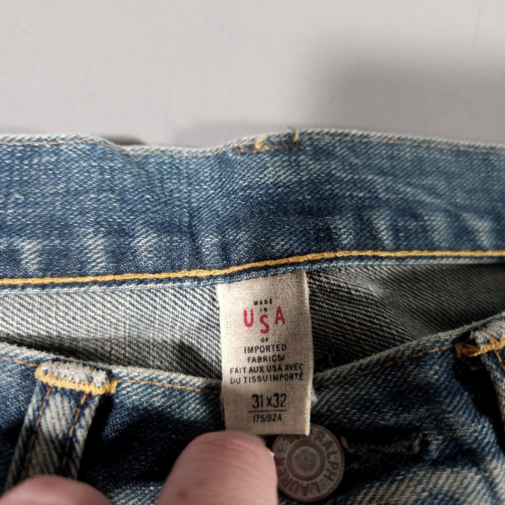 Double RL RRL Slim Fit Jeans Mens 32x32 Blue Japanese Selvedge Denim Made in USA - Picture 3 of 12